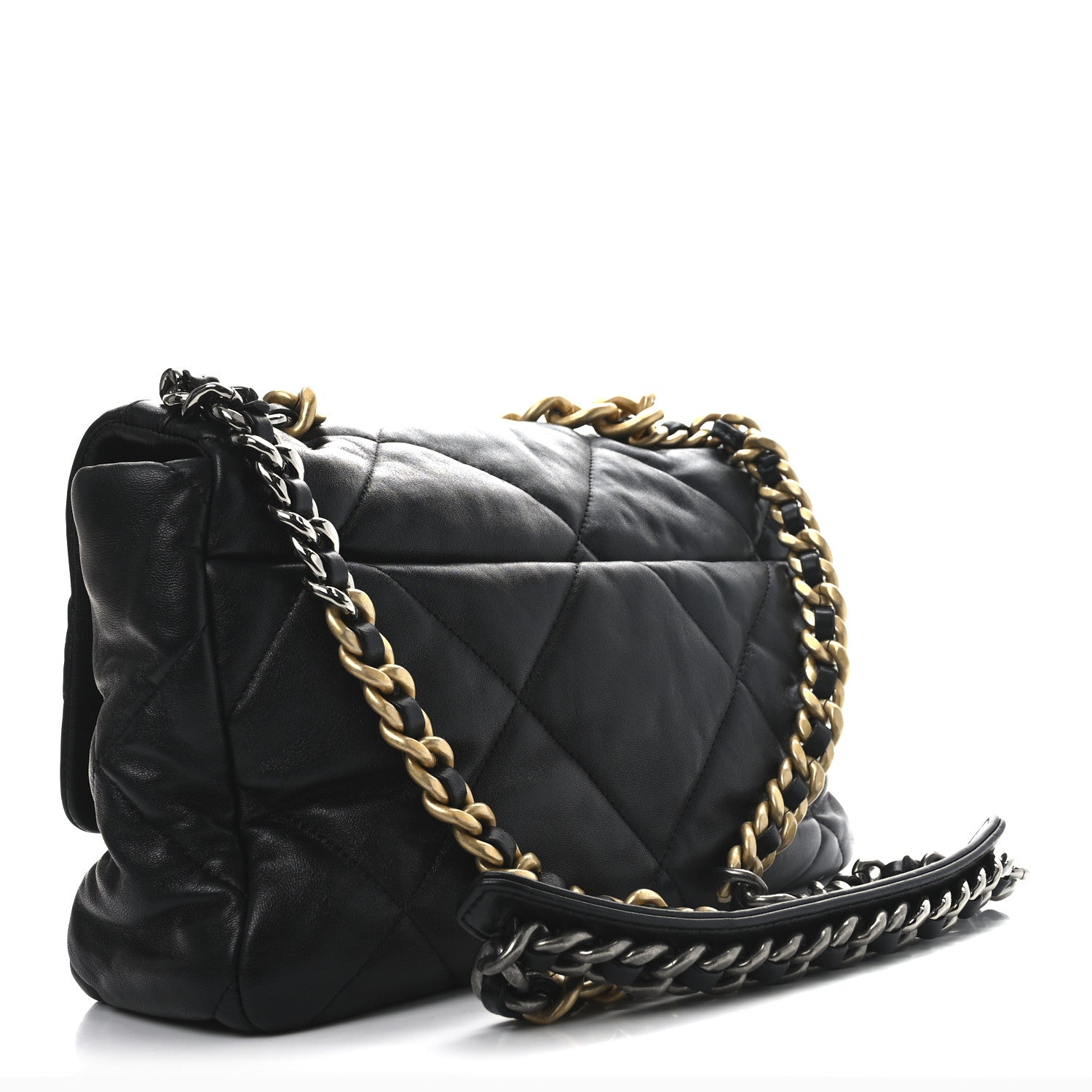 Lambskin Quilted Medium Chanel 19 Flap Black