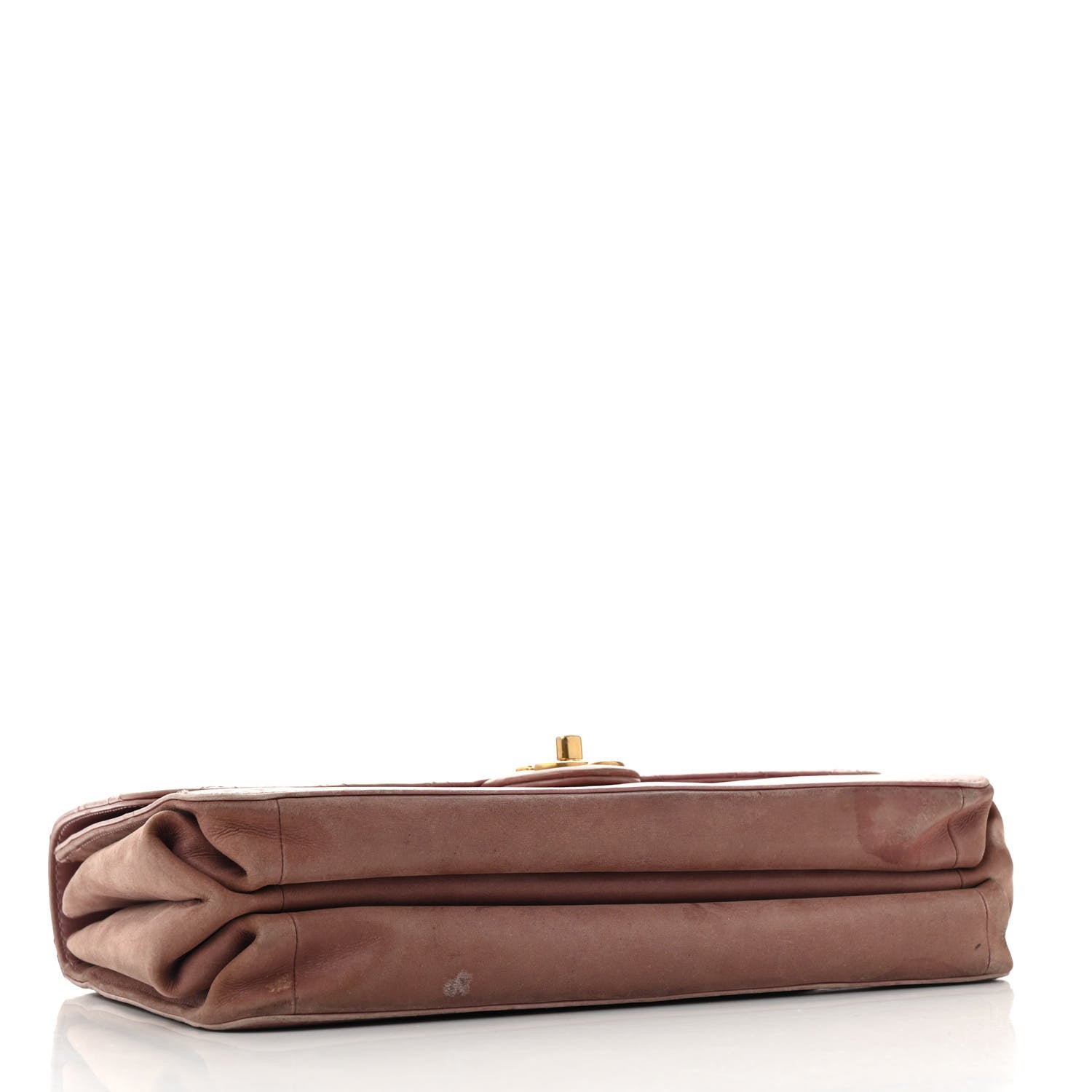 Calfskin Quilted Straight Lined Flap Purple