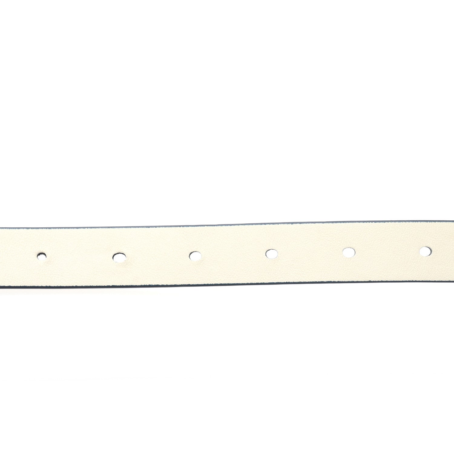 Calfskin Saddle Belt White Navy