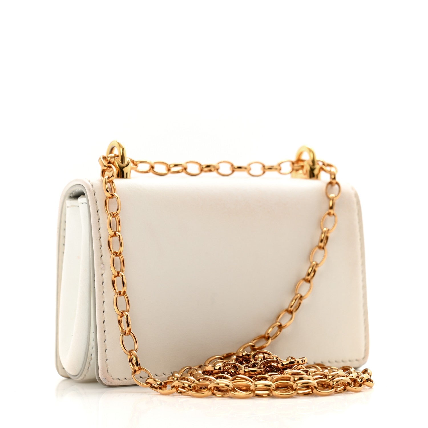Calfskin Micro DG Girls Shoulder Bag White