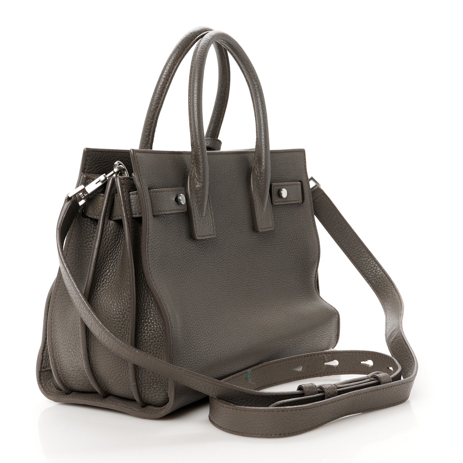 Grained Calfskin Baby Supple Sac De Jour Fog