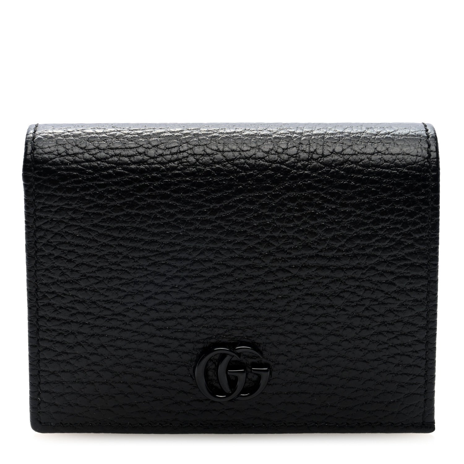Dollar Calfskin Enamel Monochrome GG Marmont  Case Black