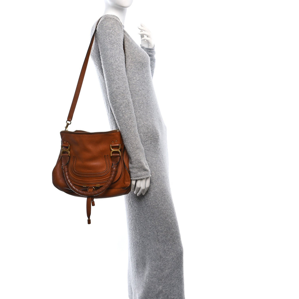 Calfskin Medium Marcie Satchel Tan