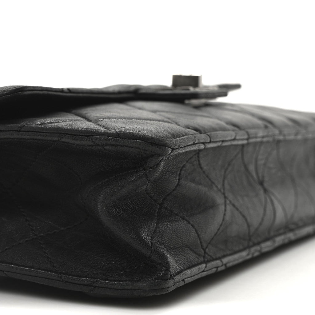 Washed Lambskin Jumbo Take Away Flap Black