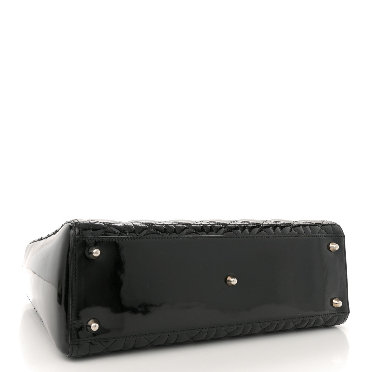 Patent Cannage Large Lady Dior Black
