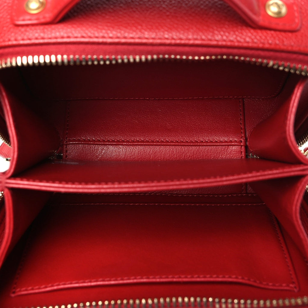 Caviar Quilted Small CC Filigree Vanity Case Red