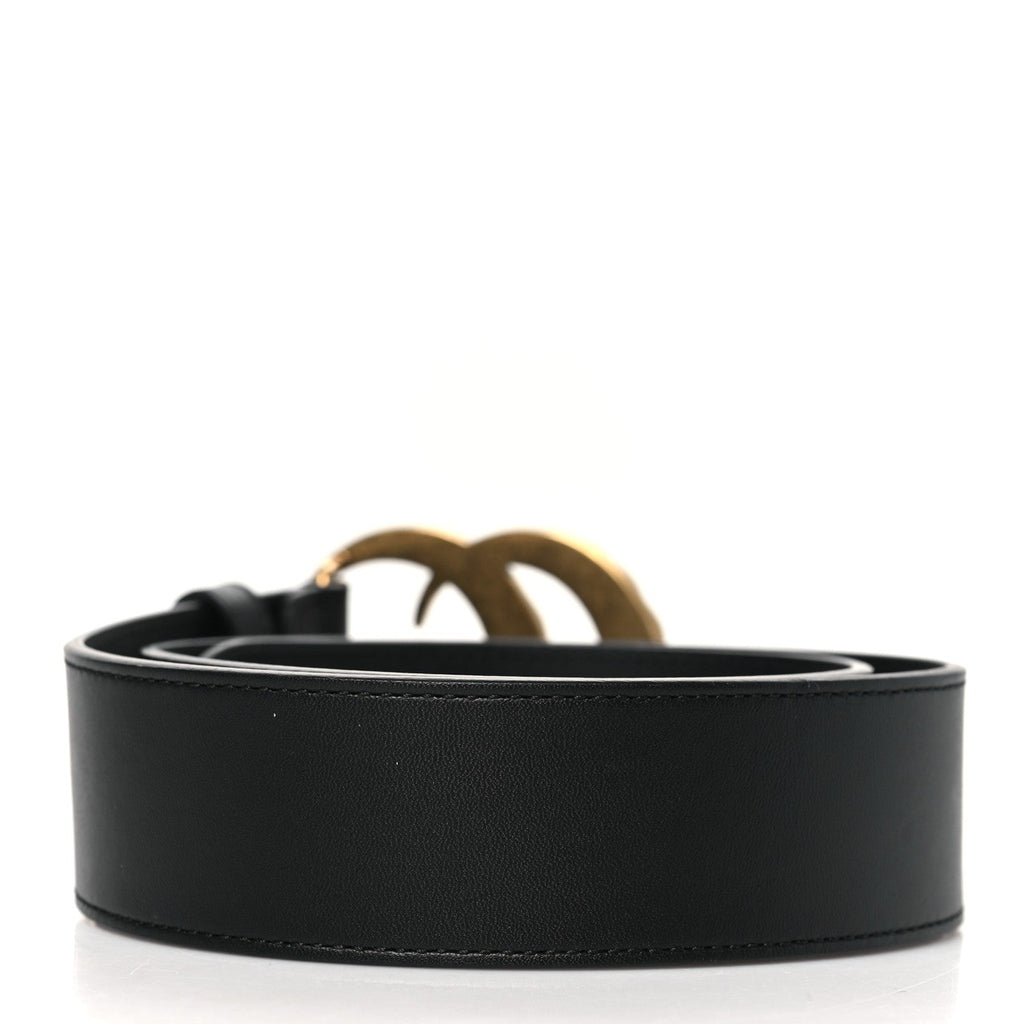 Moon Calfskin Pearl Double G 40mm Belt 70 28 Black Cream