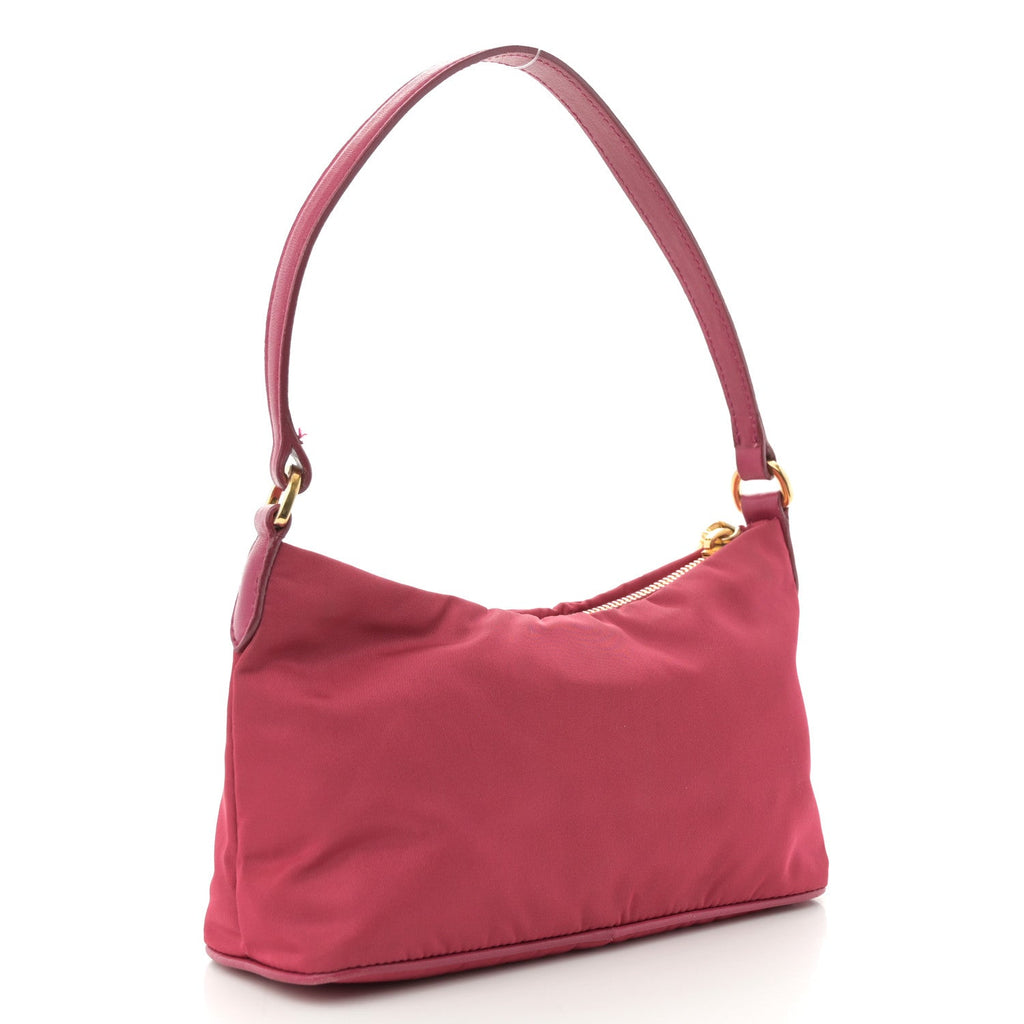 Tessuto Nylon Bow Shoulder Bag Begonia
