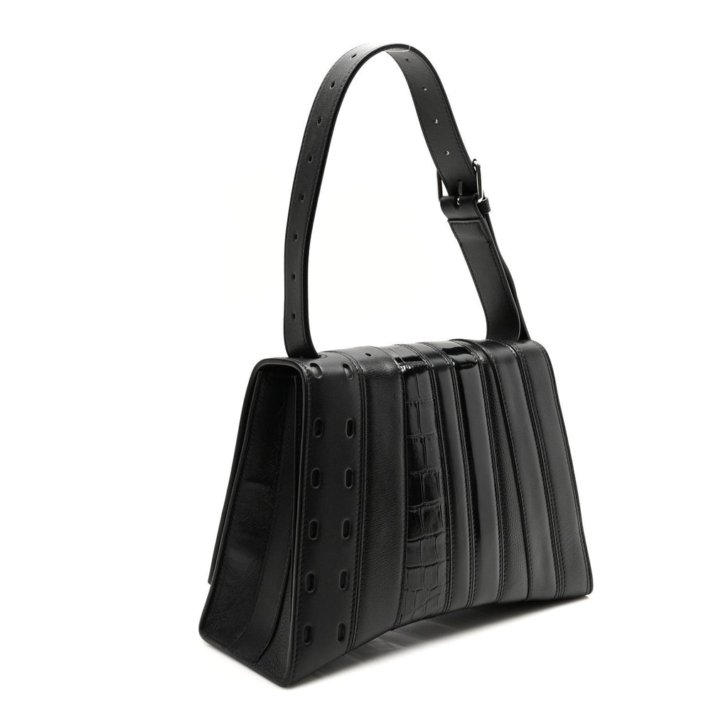 Multibelt Hourglass Top Handle Bag Black
