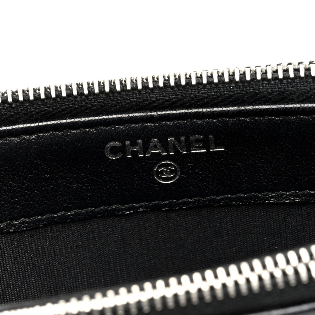 Calfskin Crystal Studded Small Boy Clutch With Chain Black