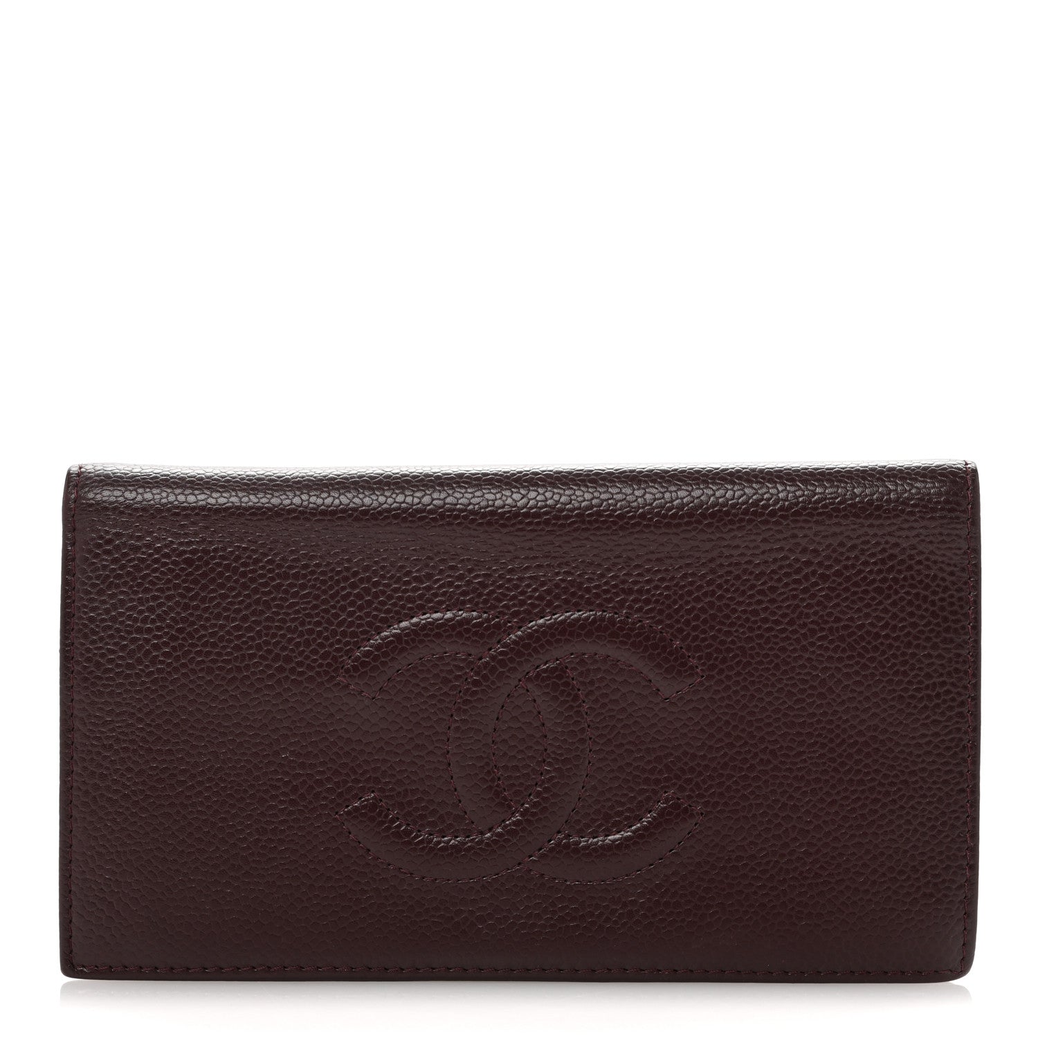 Caviar Timeless CC Yen Wallet Burgundy