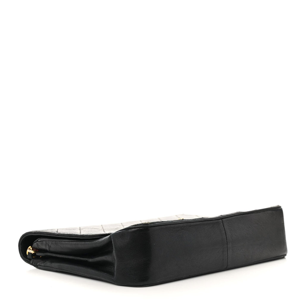 Lambskin Quilted Medium Single Flap Black
