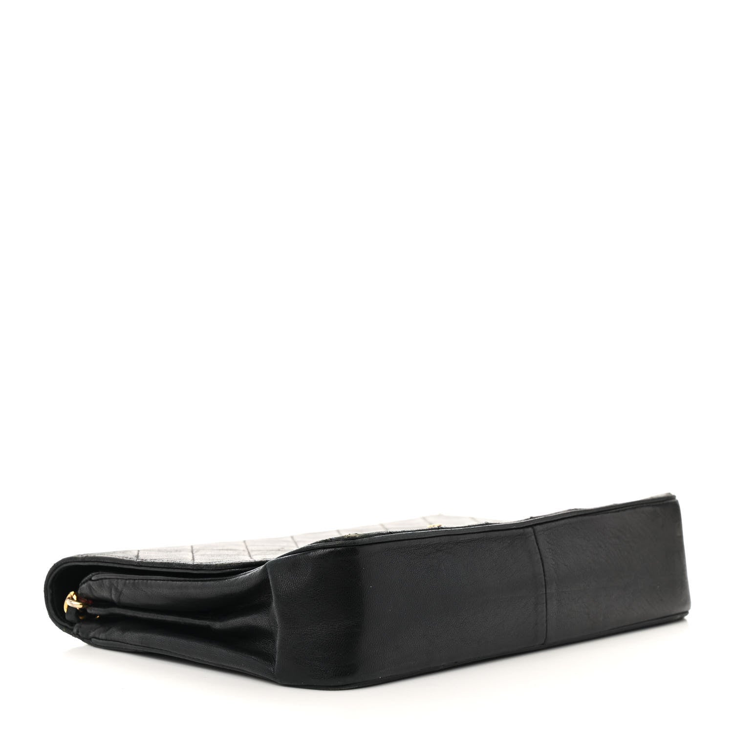 Lambskin Quilted Medium Single Flap Black