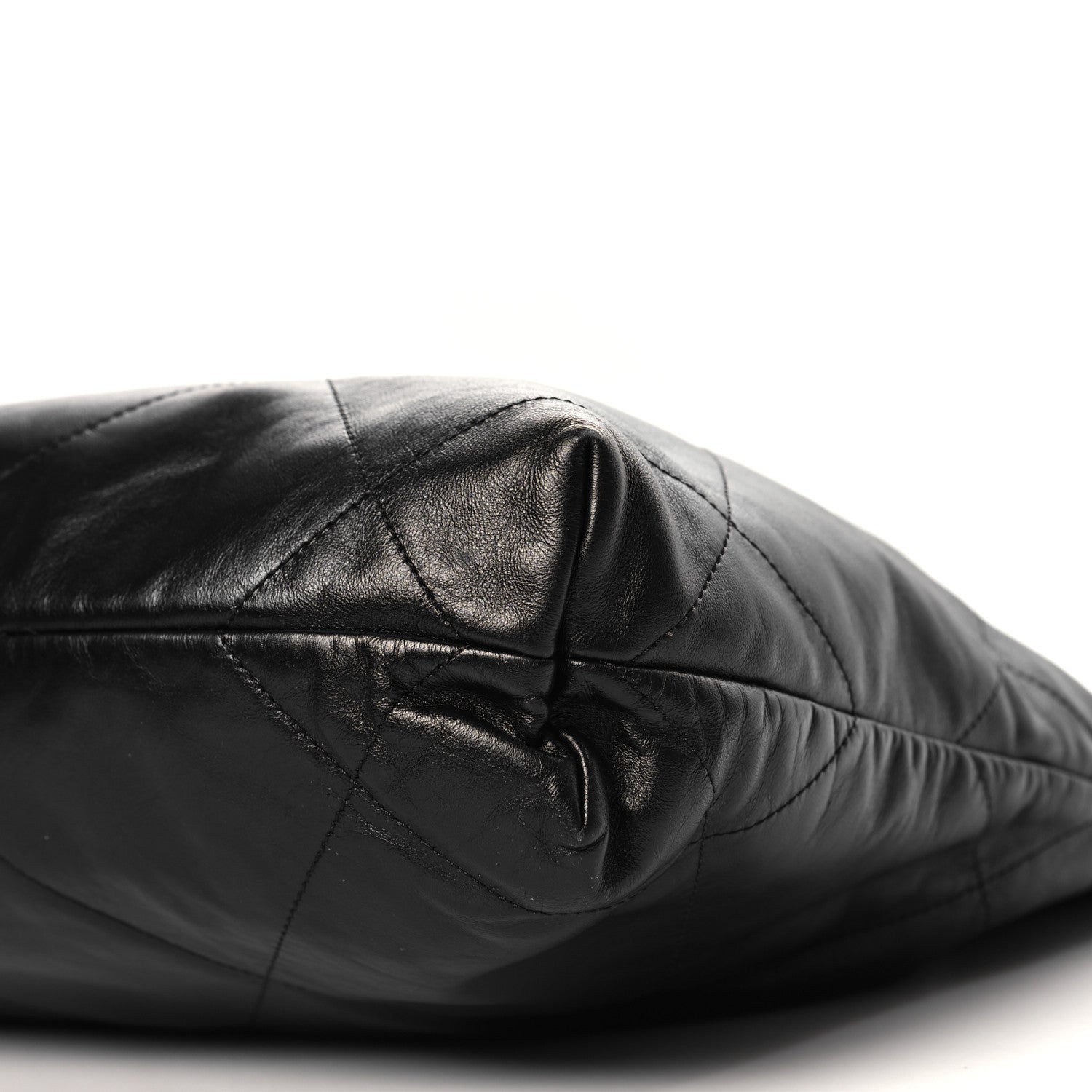 Shiny Calfskin Quilted Small Chanel 22 Black
