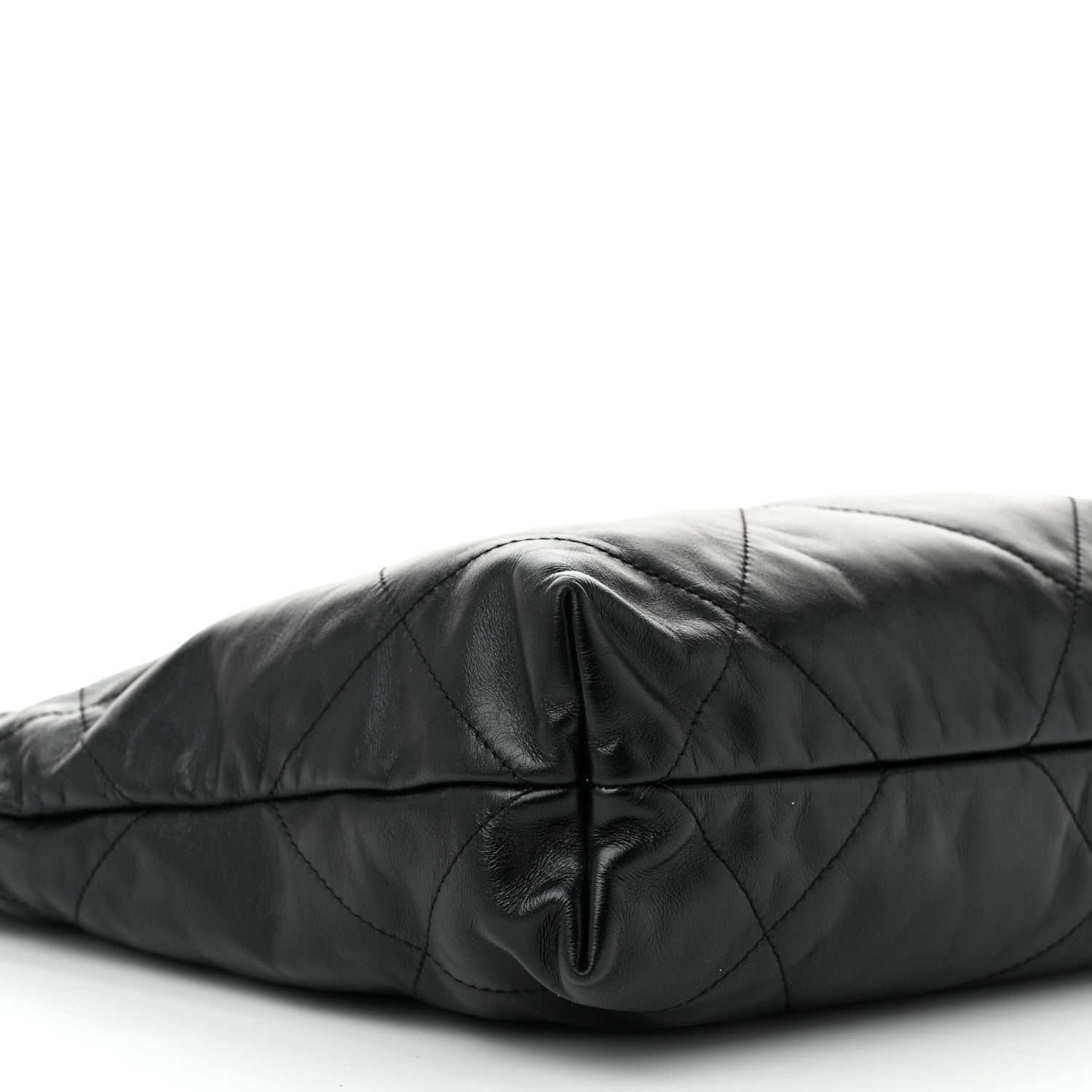 Shiny Calfskin Quilted Small Chanel 22 Black