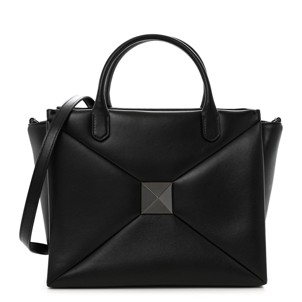 Nappa Monochrome Medium One Stud Handbag Black