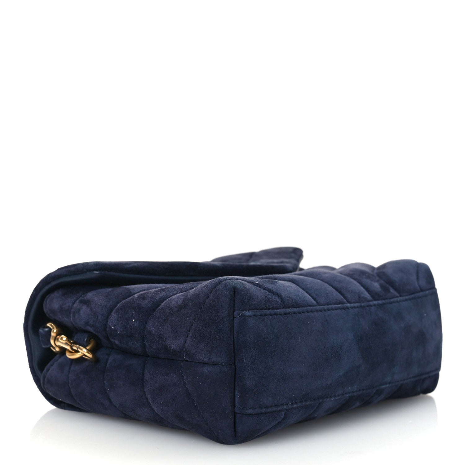 Suede Y Quilted Monogram Toy Loulou Crossbody Bag Navy