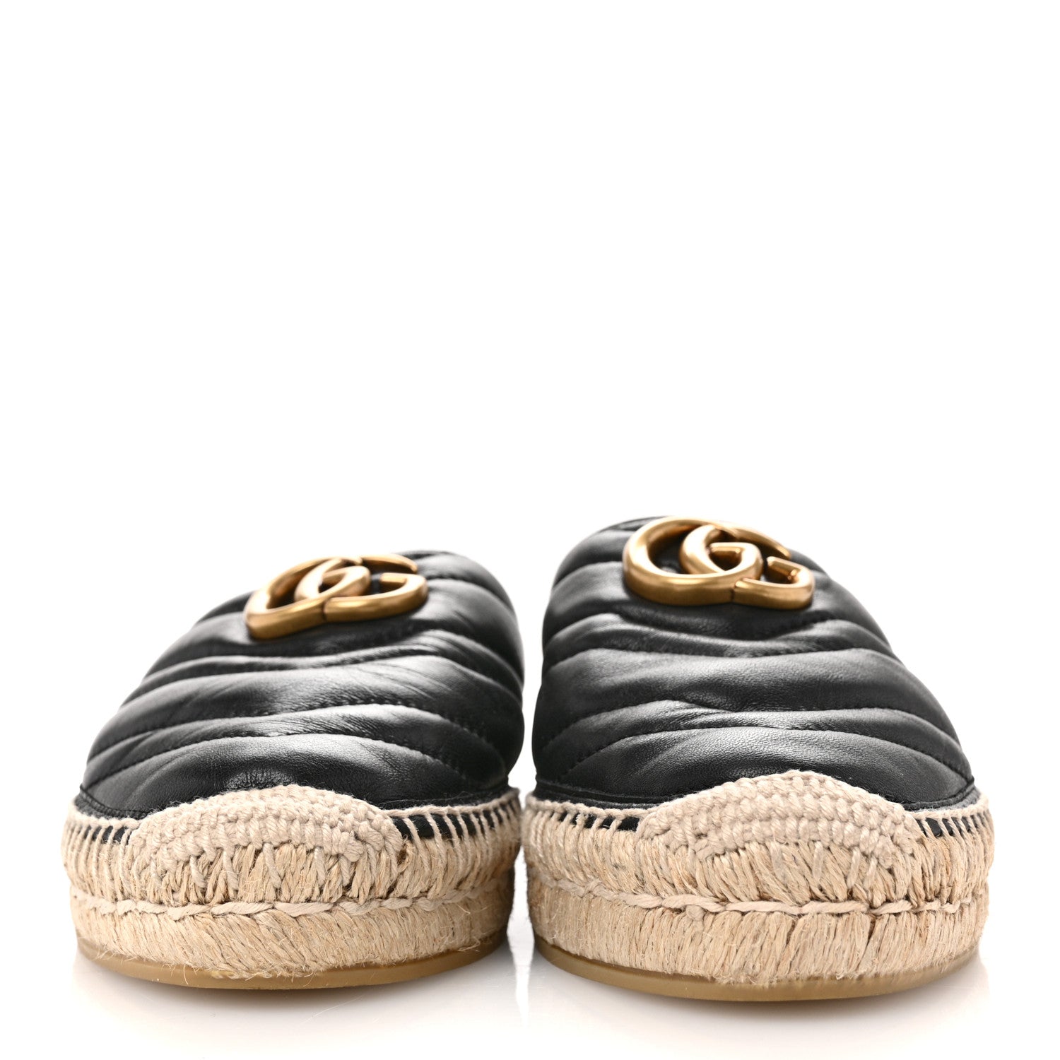 Nappa Matelasse GG Marmont Espadrille Slippers 36 Black