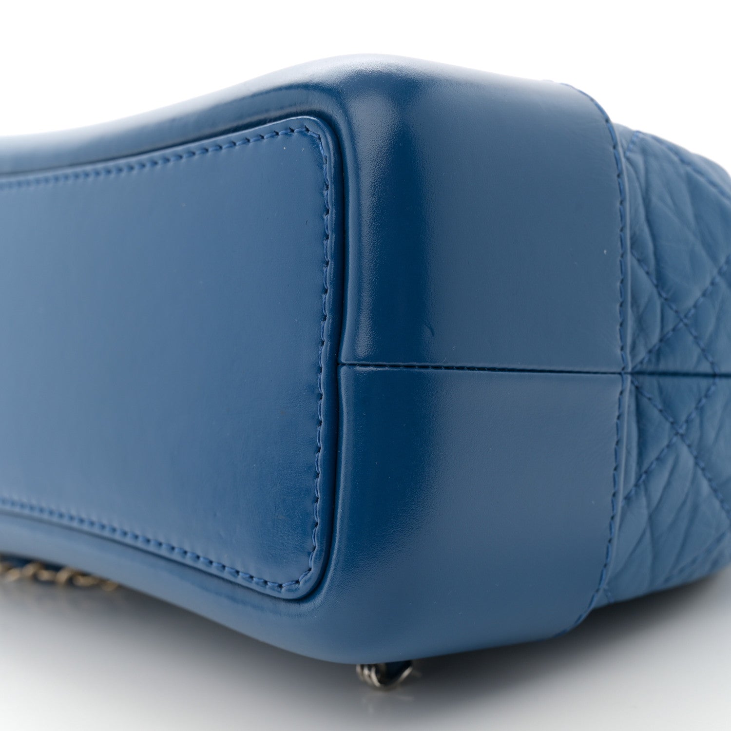 Aged Calfskin Quilted Gabrielle Backpack Blue