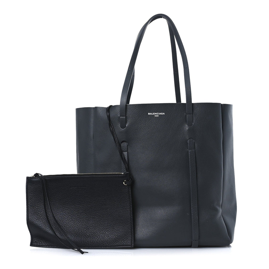 Veau Baltimore Double Sided Small Everyday Tote Gris Fossile Black