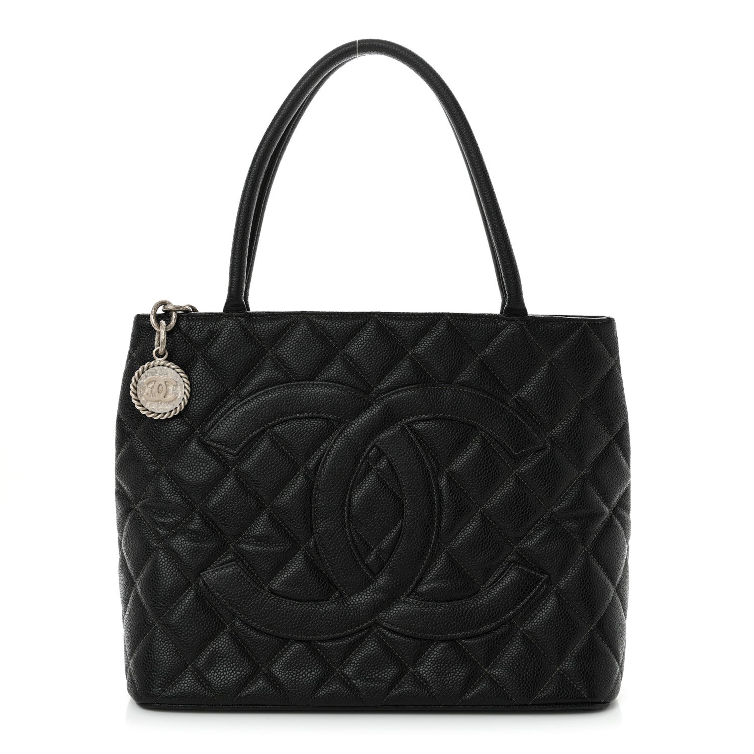 Caviar Quilted Medallion Tote Black