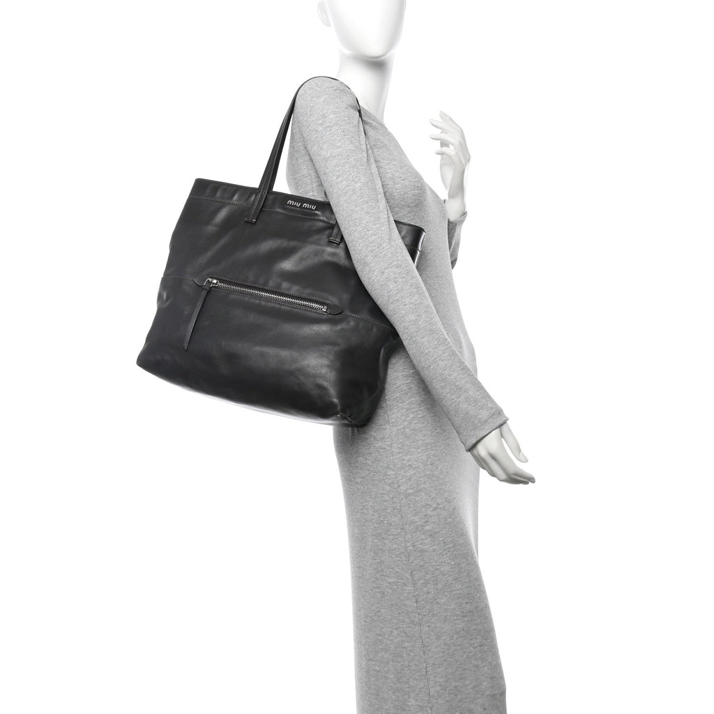Vitello Soft Calfskin Shopping Tote Ebano