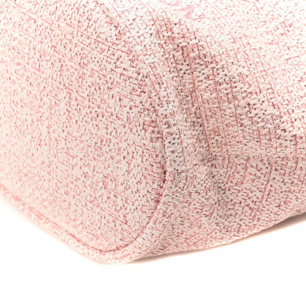 Lurex Boucle Deauville Drawstring Bucket Bag Pink