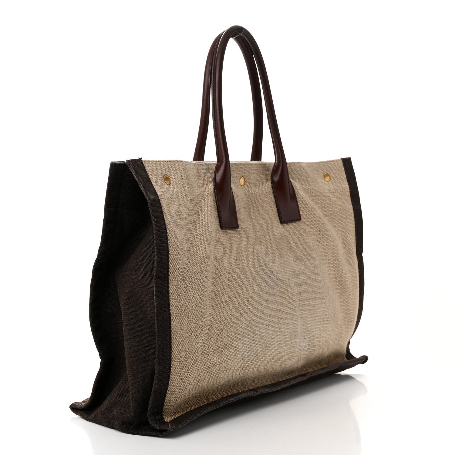 Linen Calfskin Rive Gauche Tote Natural