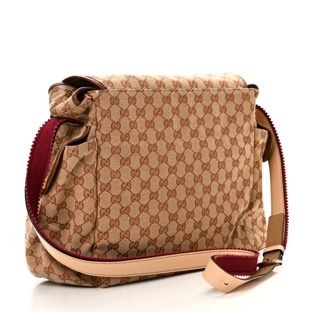 GG Monogram Diaper Bag Beige Ruggine Natural Antique Rose