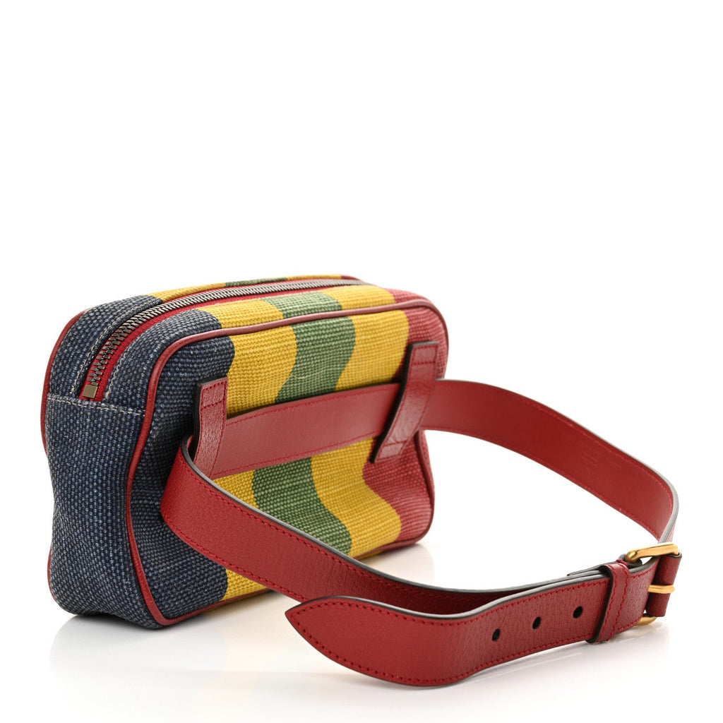 Canvas Marley Stripe Script Logo Gucci Belt Bag 80 32 Multicolor