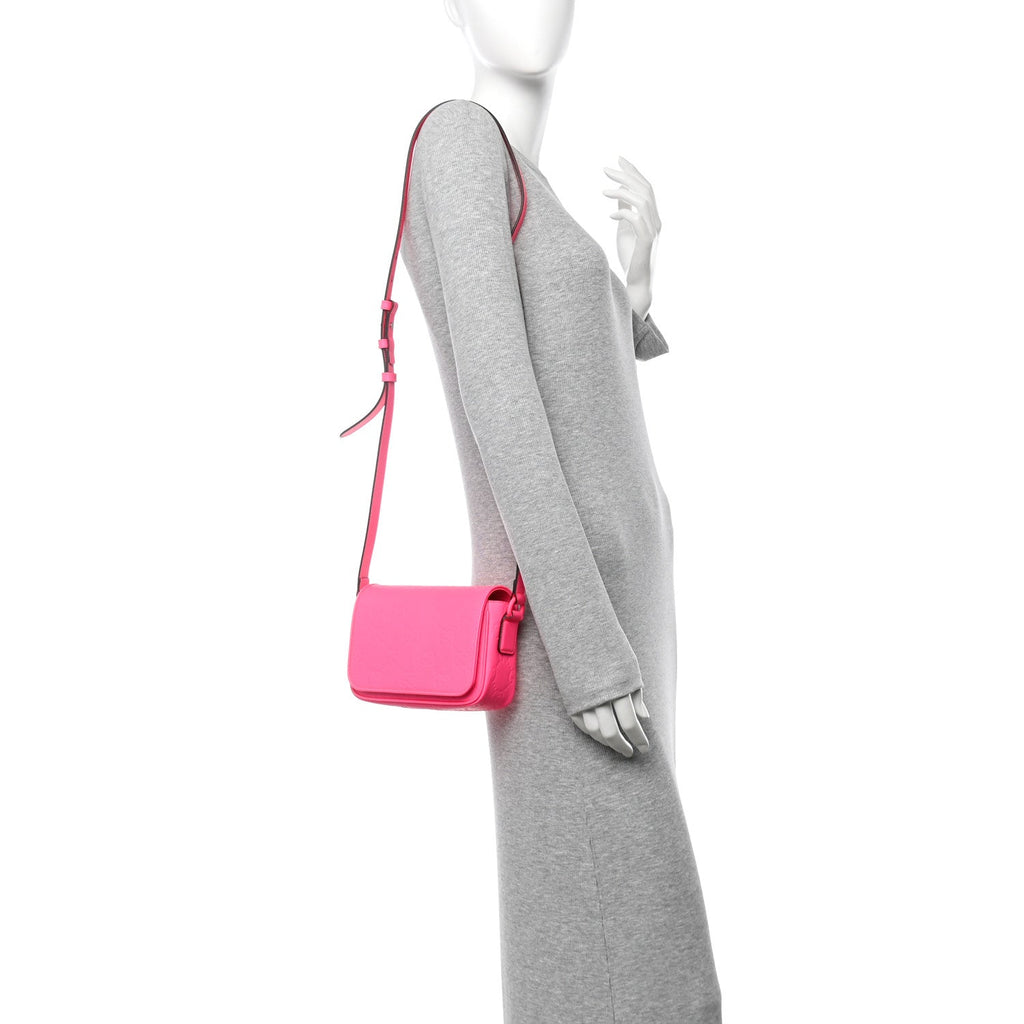 Calfskin GG Rubber Effect Super Mini Bag  Pink
