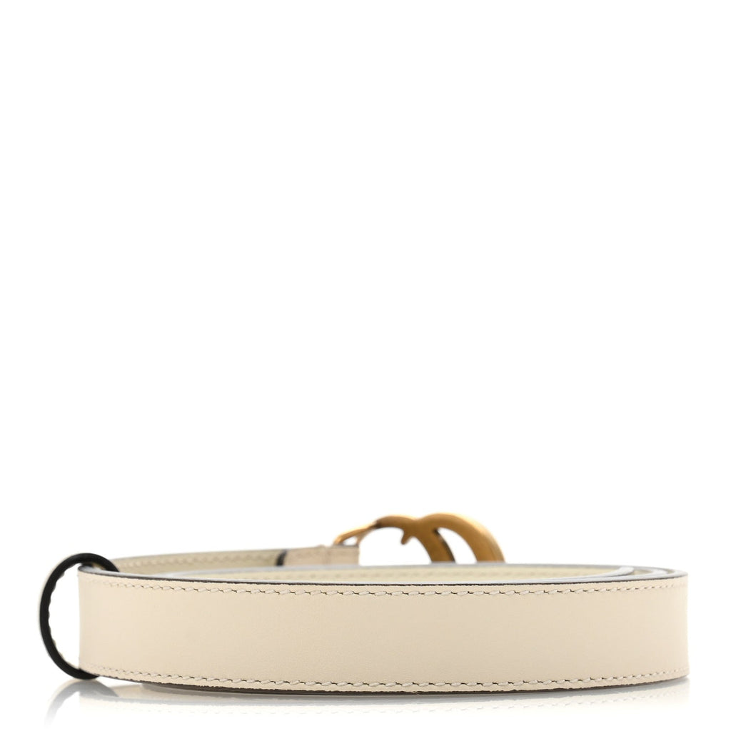 Calfskin Double G 20mm Belt 80 32 Mystic White
