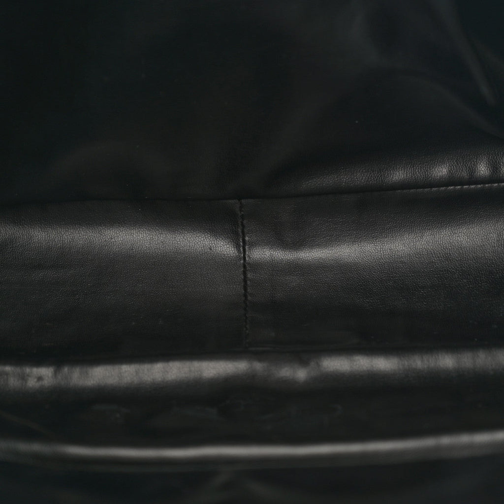 Lambskin Quilted Shopping Tote Black