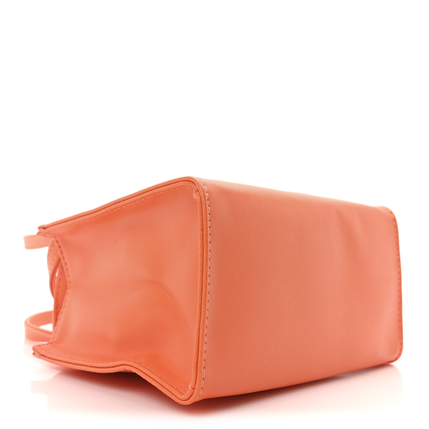 Vegan Leather Small Shopping Bag Orange