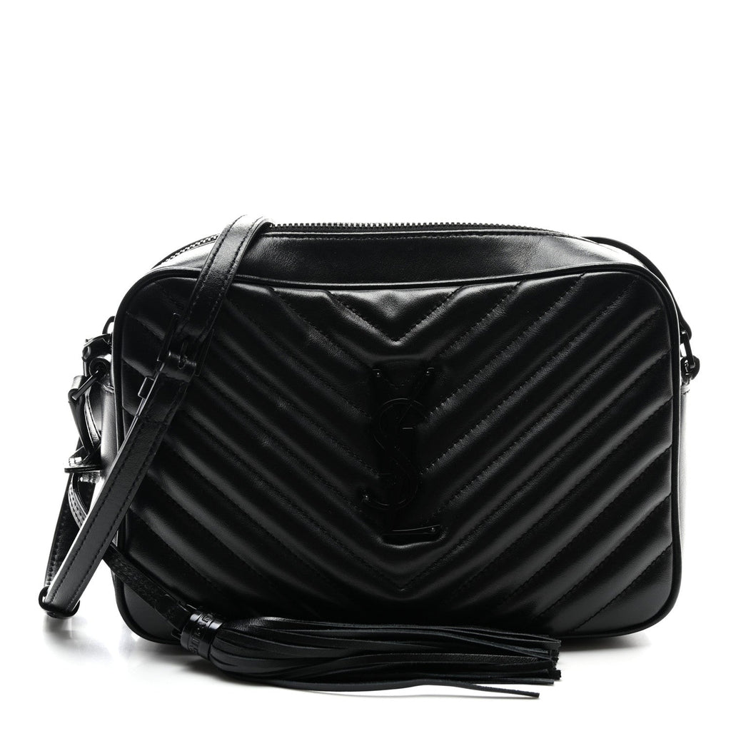 Calfskin Matelasse Monogram Monochrome Lou Camera Bag Black