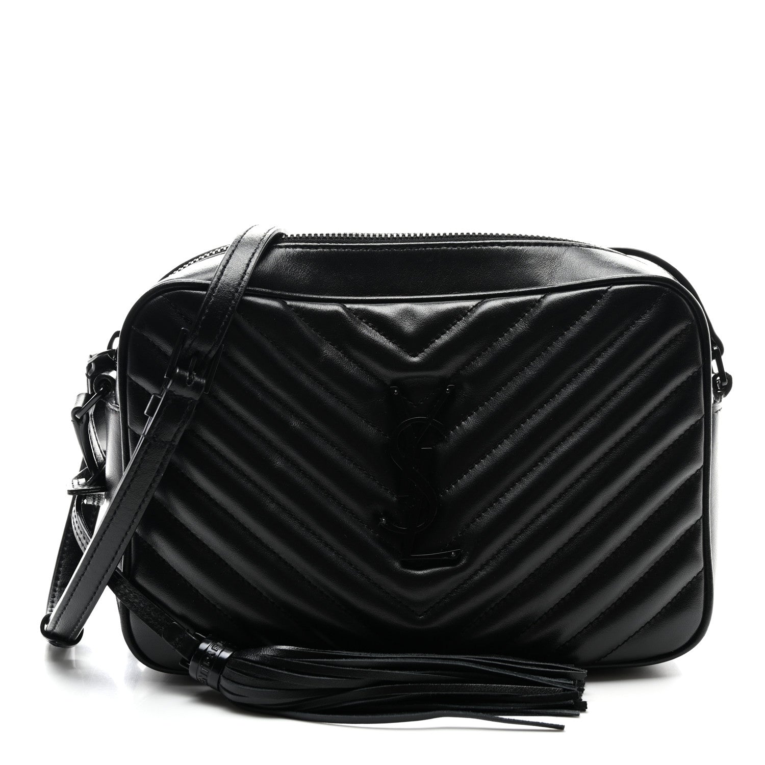 Calfskin Matelasse Monogram Monochrome Lou Camera Bag Black
