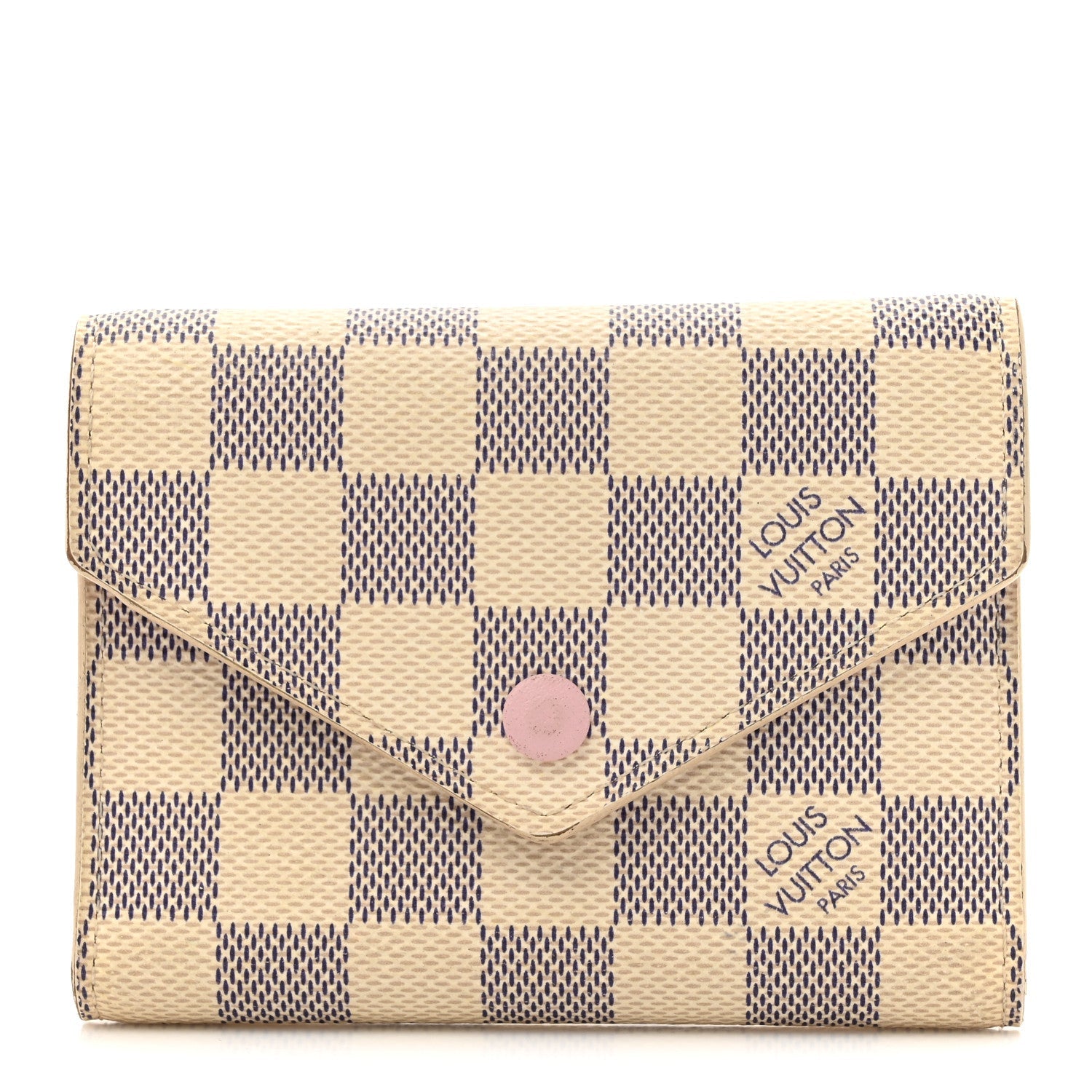 Damier Azur Victorine Wallet Rose Ballerine