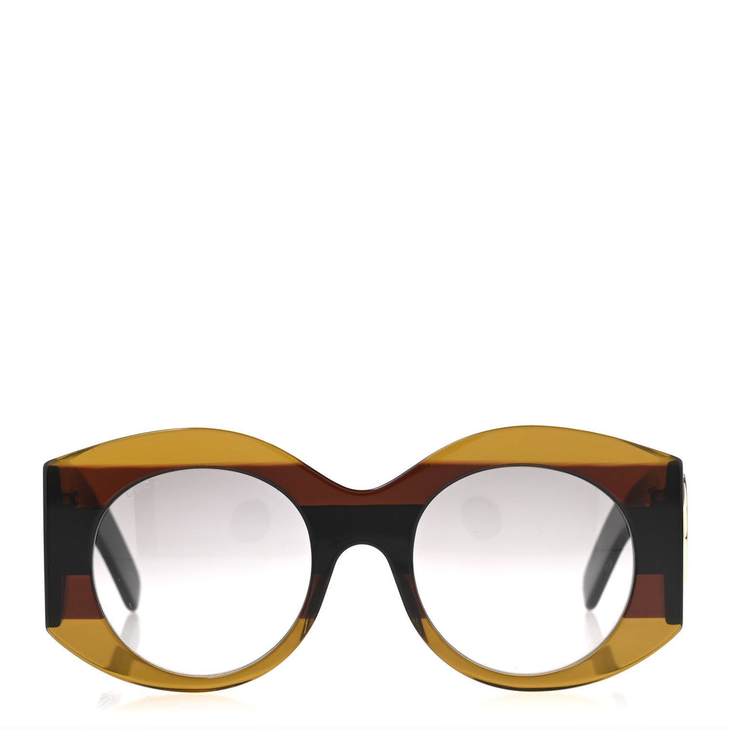 Acetate Round Frame Sunglasses GG0177S Brown