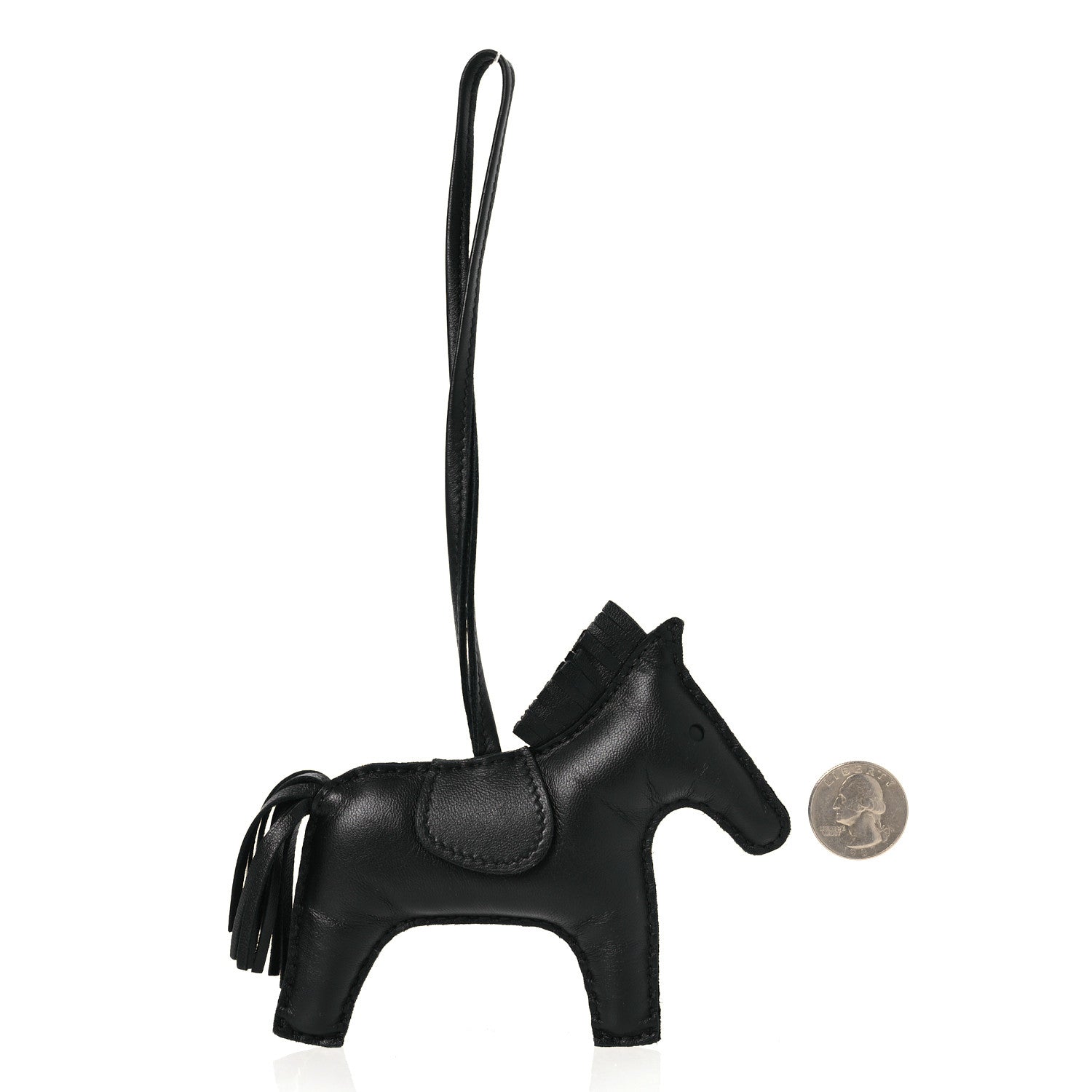 Milo Lambskin Grigri Rodeo Horse Bag Charm MM So Black