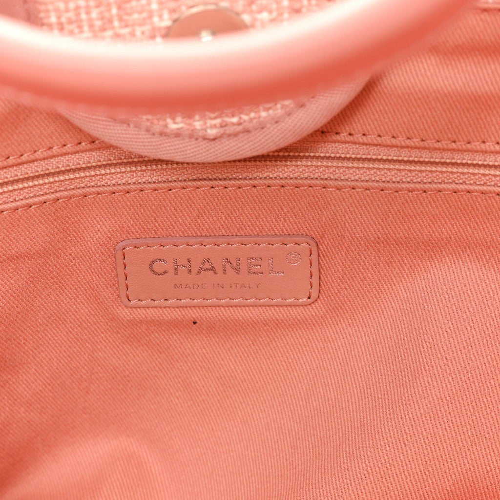Lurex Boucle Deauville Medium Tote Pink