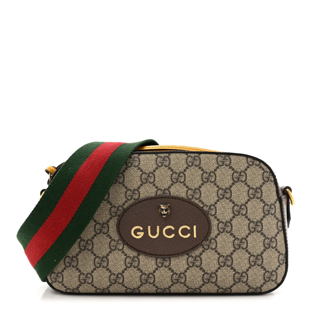 GG Supreme Monogram Web Neo Vintage Shoulder Bag Beige New Acero Crop