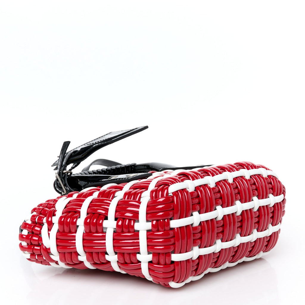 Faux Calfskin XXS Bistro Basket Red White