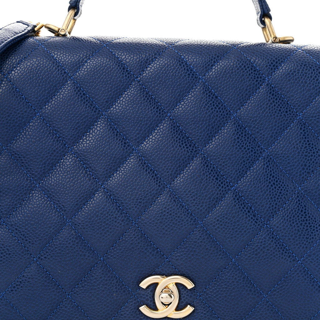 Caviar Large Carry Around Flap Bag Blue