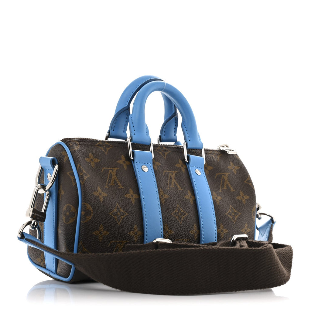 Monogram Macassar LV Colormania Keepall Bandouliere 25 Gaston Blue