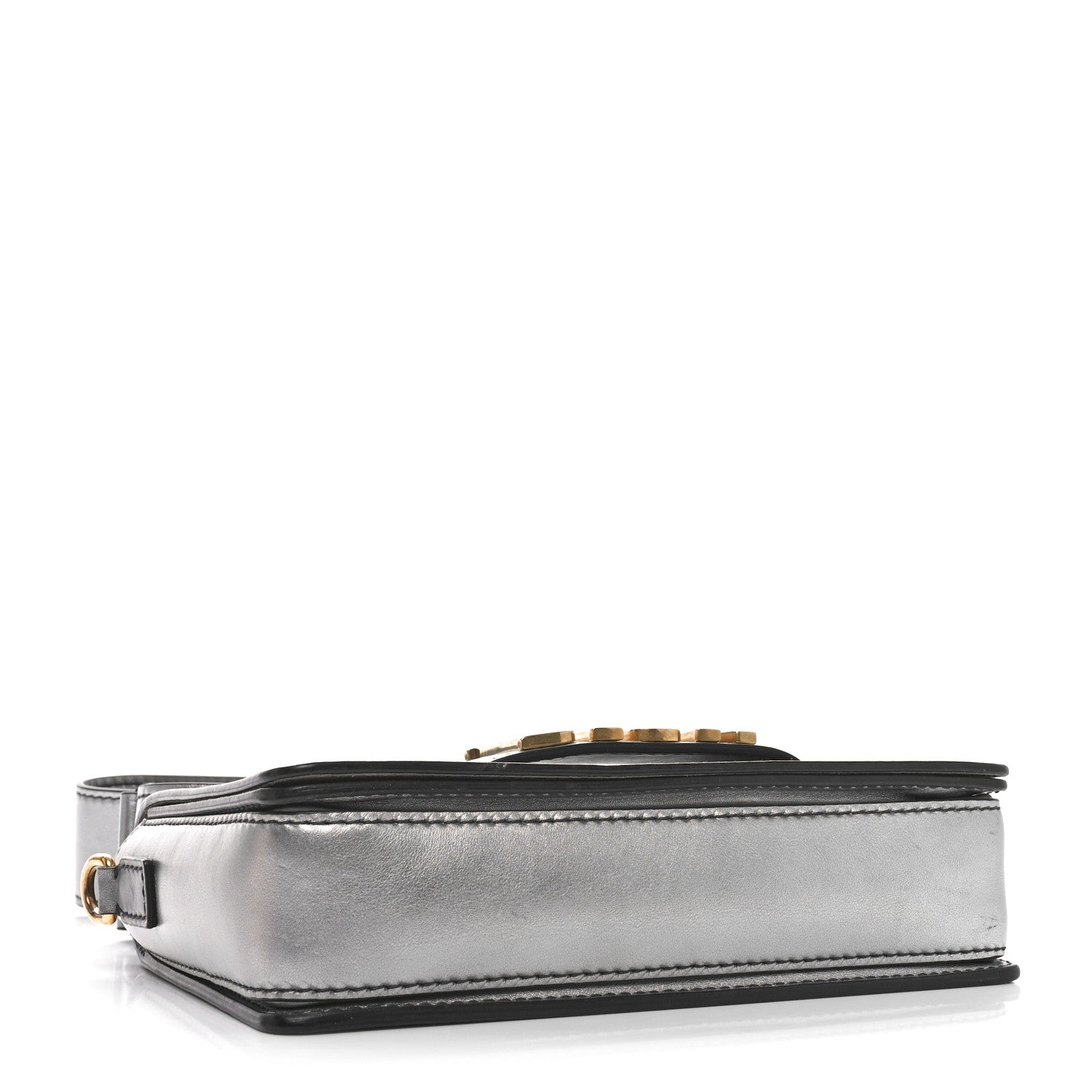 Metallic Smooth Calfskin Dio(r)evolution Flap Bag Silver