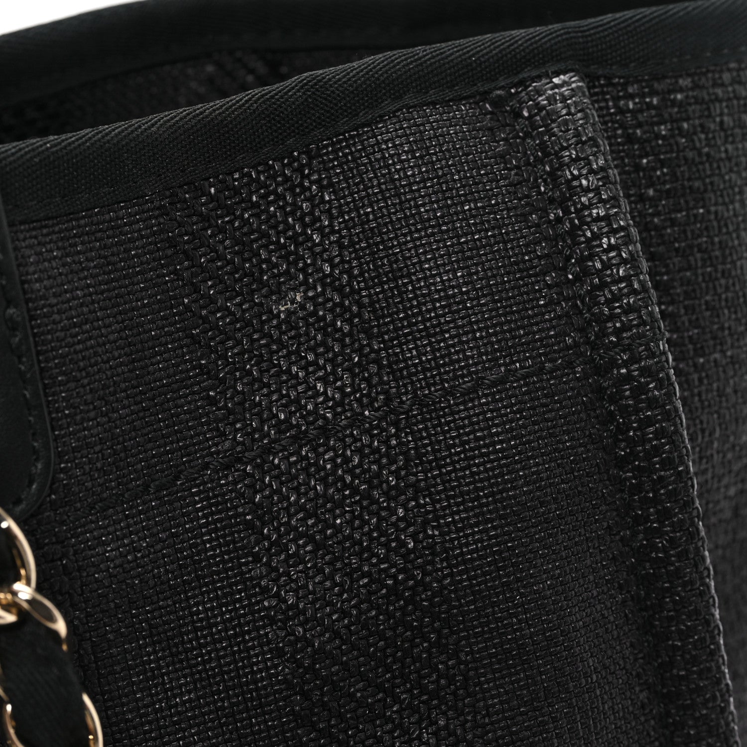Mixed Fibers Calfskin Striped Medium Deauville Black
