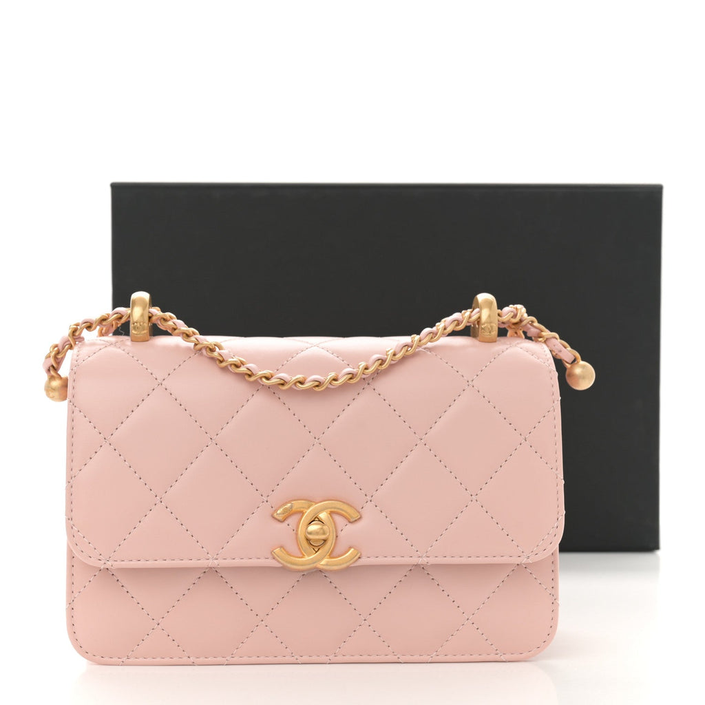 Calfskin Quilted Mini Perfect Fit Flap Light Pink