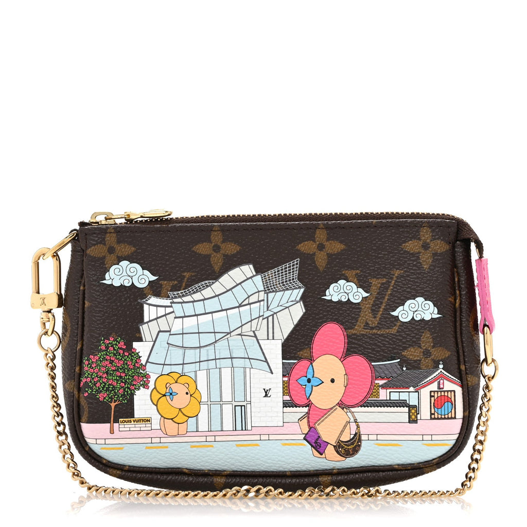 Monogram 2022 Christmas Animation Seoul Mini Pochette Accessories Fuchsia