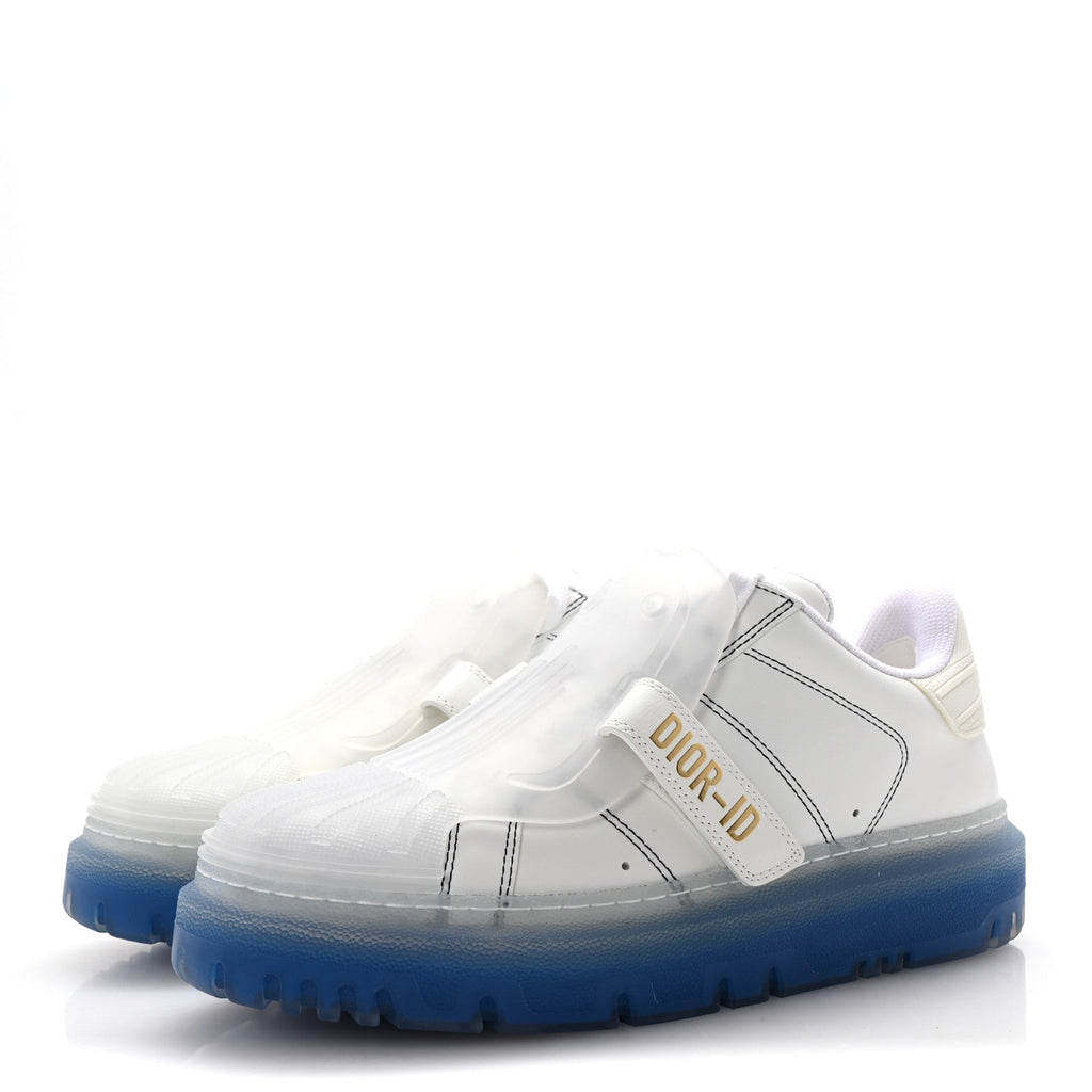 Calfskin Clear Rubber Dior-ID Platform Sneakers 36.5 White Deep Blue
