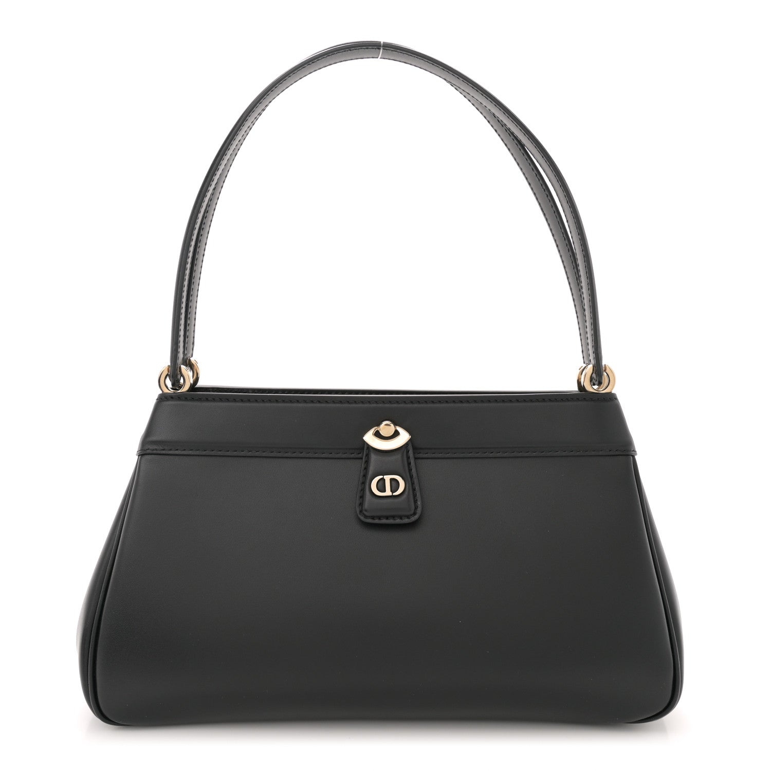 Calfskin Medium Key Shoulder Bag Black